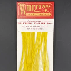 Whiting 100 Pack Dry Fly Hackle - White Dyed Pale Morning Dun - 10